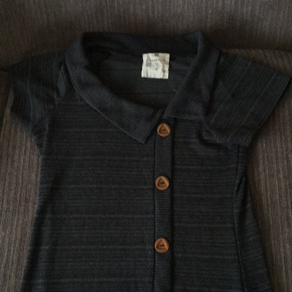 Soft Teal and Grey Long Tunic Top